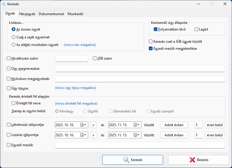 Keresés az ügyek között