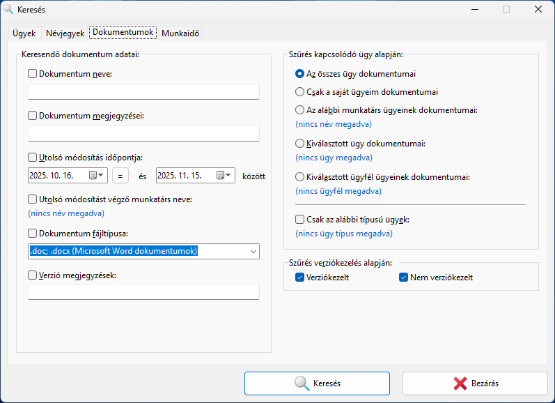 Keresés a dokumentumok között